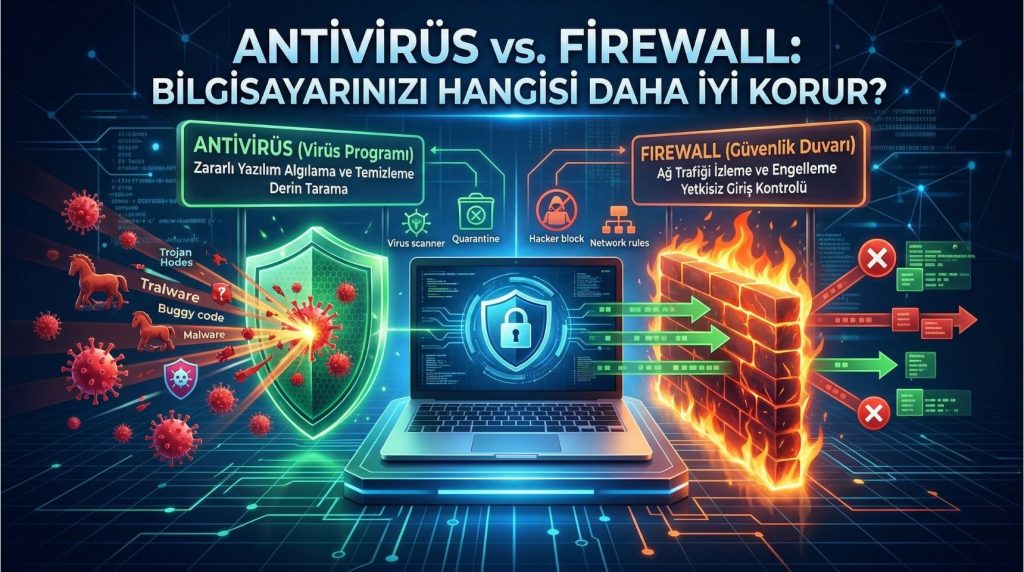 Antivirüs ve Firewall Arasındaki Farklar Nelerdir? (2026 Rehberi)